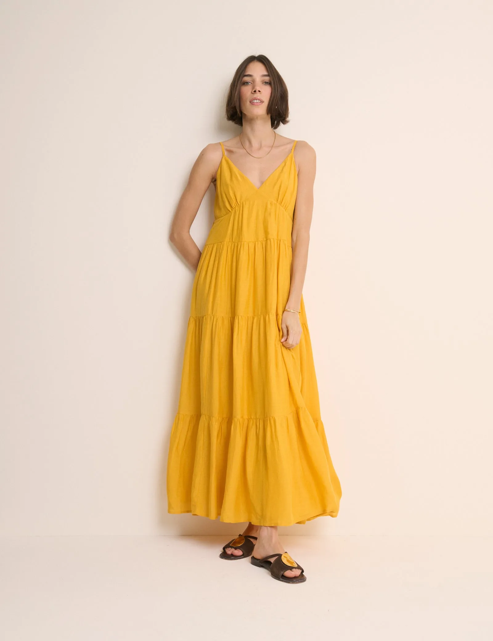 Yellow Tiered Thea Maxi Dress sold by Nobody's Child product image thumbnail 2