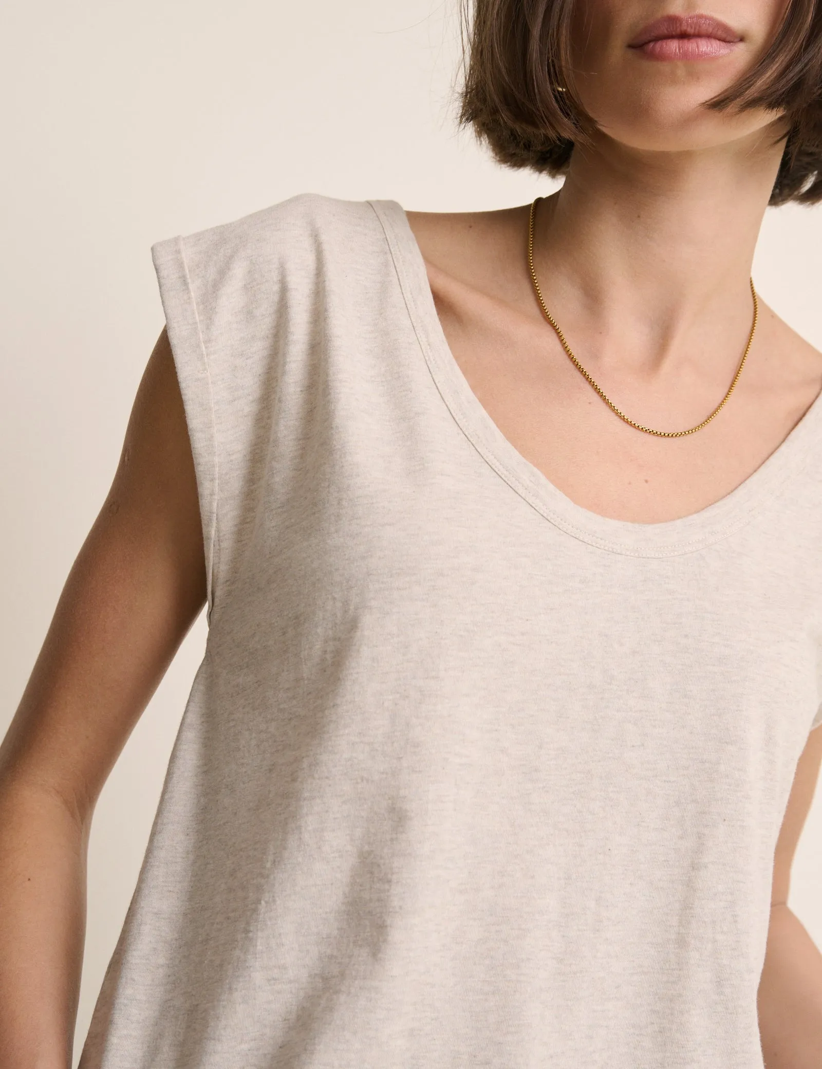 Oatmeal Turn Up Sleeve Jersey Top sold by Nobody's Child product image thumbnail 5