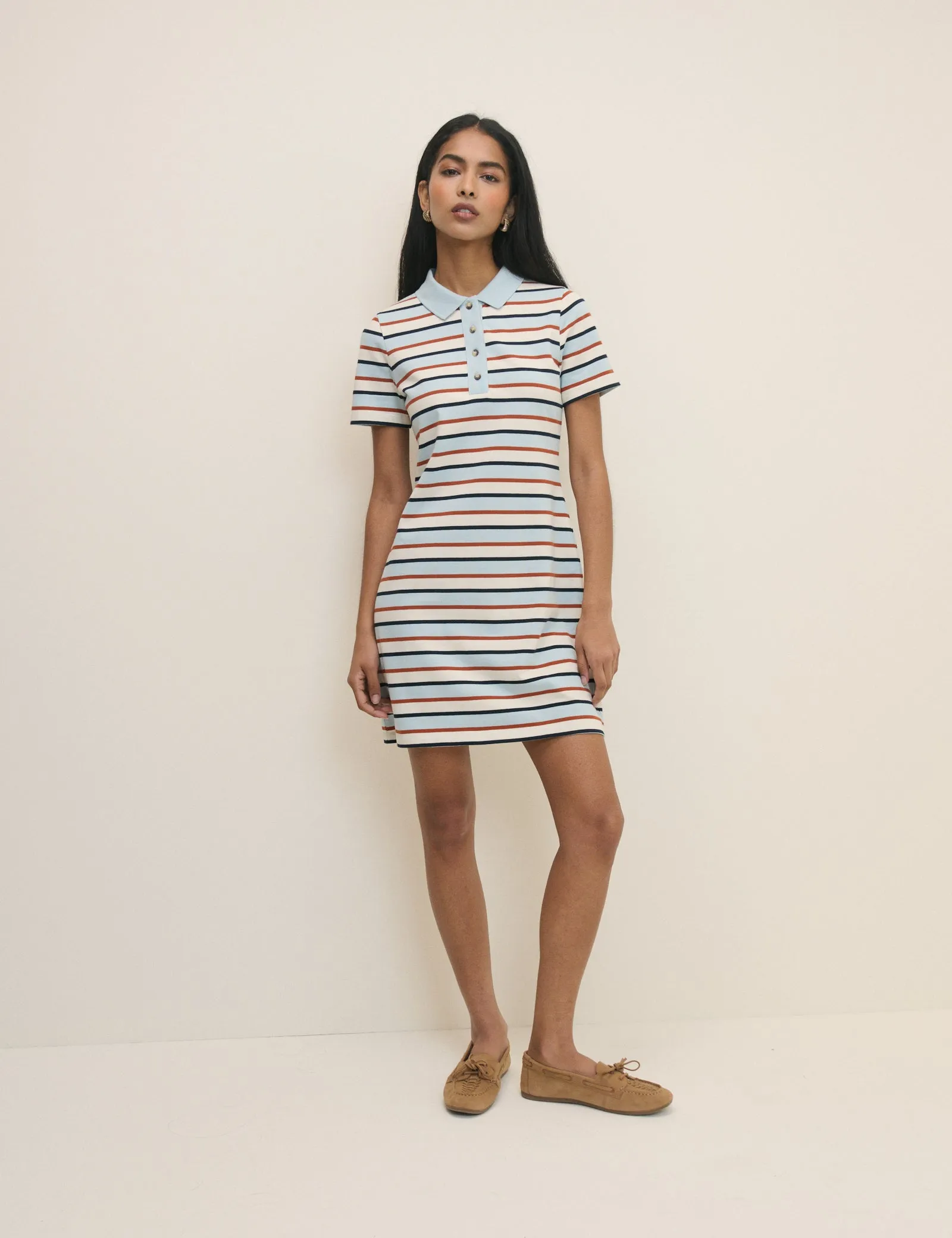 Blue Striped Jersey Polo Collins Mini Dress sold by Nobody's Child product image thumbnail 5