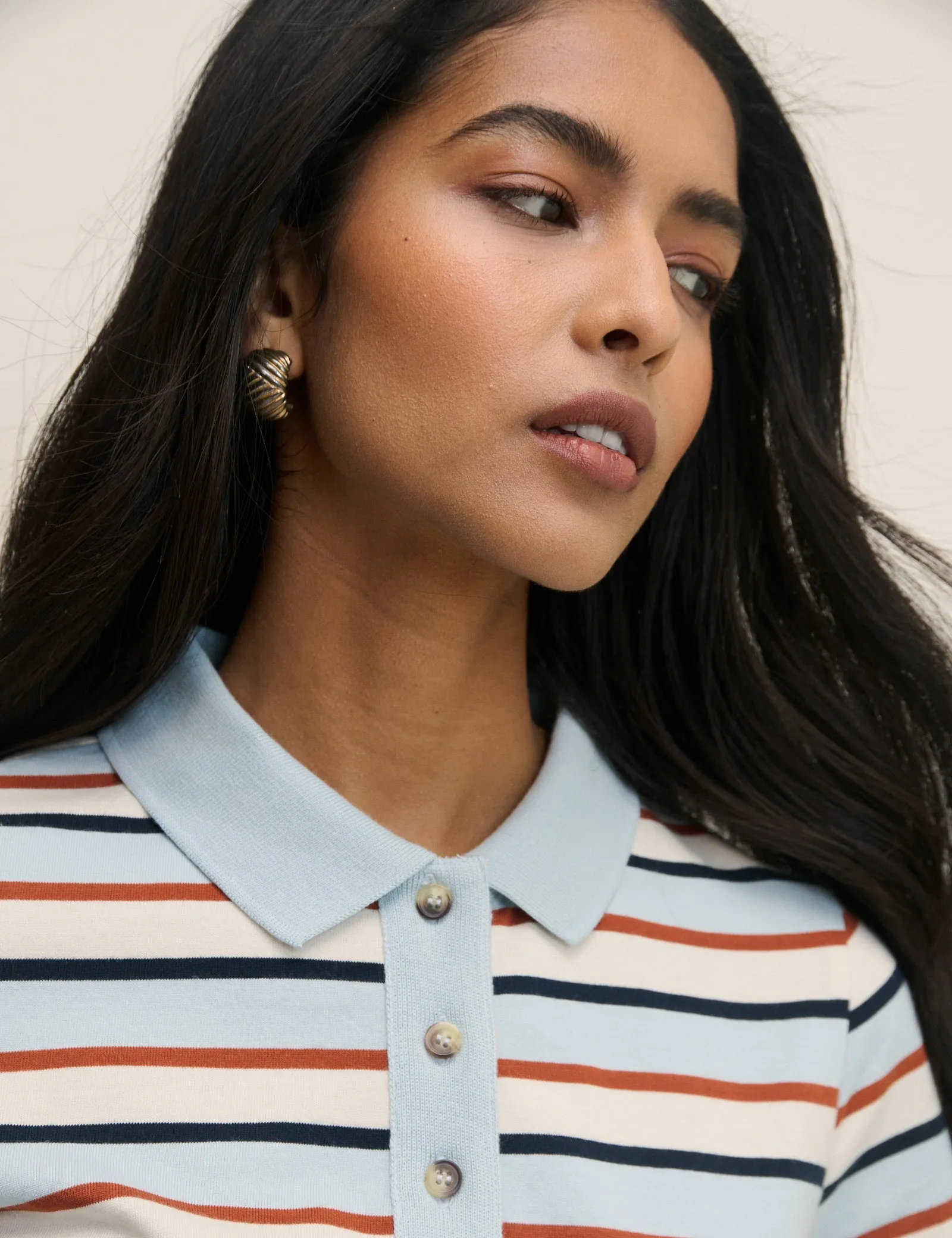 Blue Striped Jersey Polo Collins Mini Dress sold by Nobody's Child product image thumbnail 4