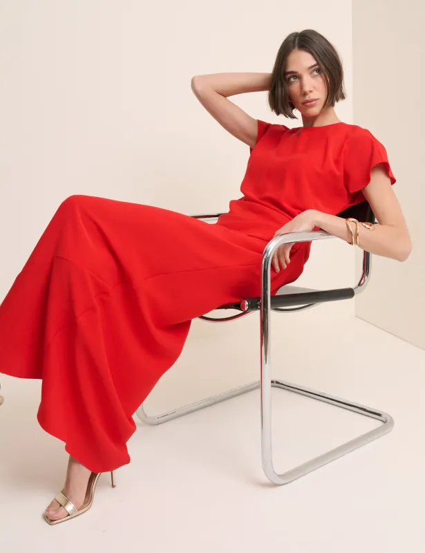 Red Asymmetric Naz Maxi Dress made by Nobody's Child