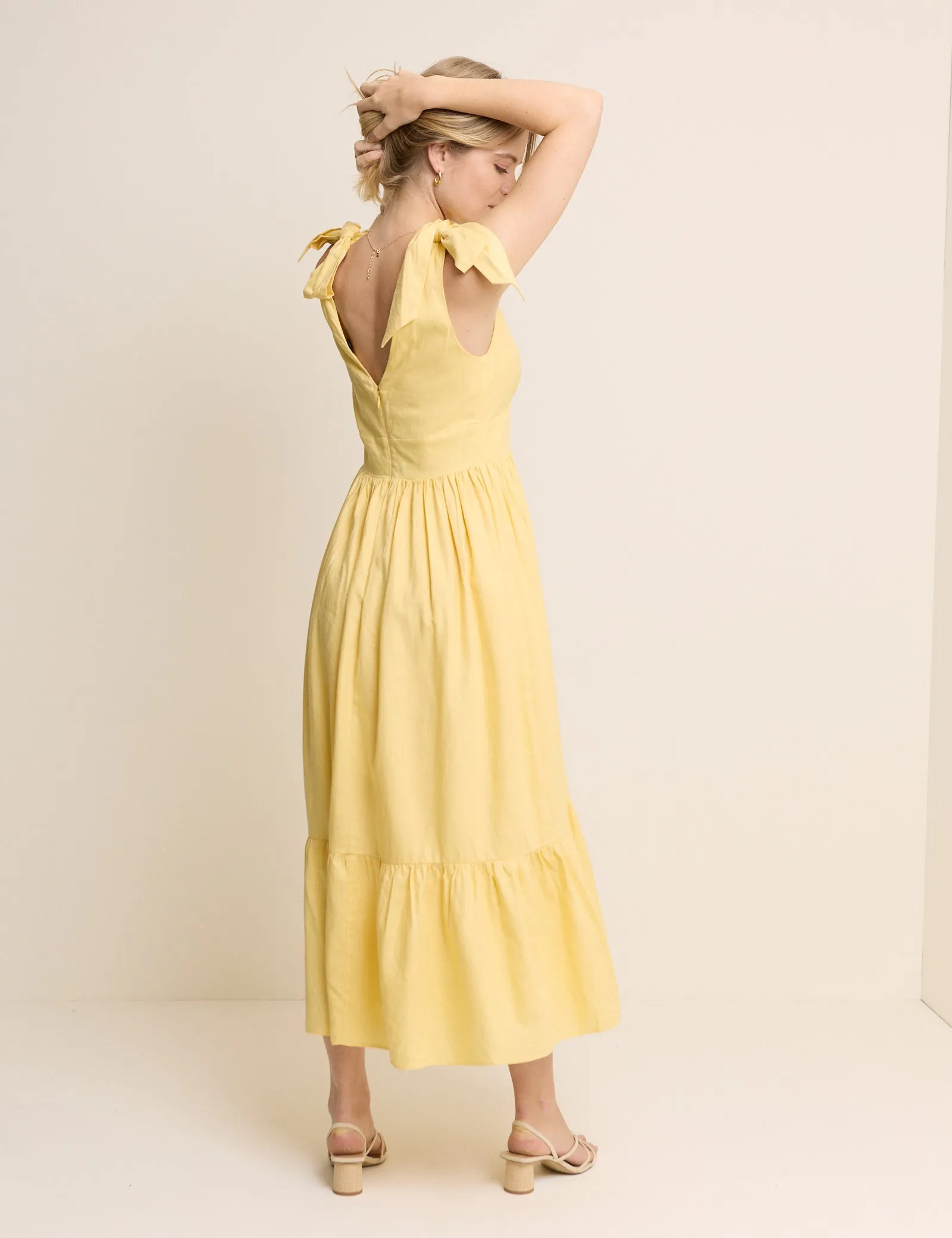Yellow Tiered Coen Midi Dress sold by Nobody's Child product image thumbnail 5