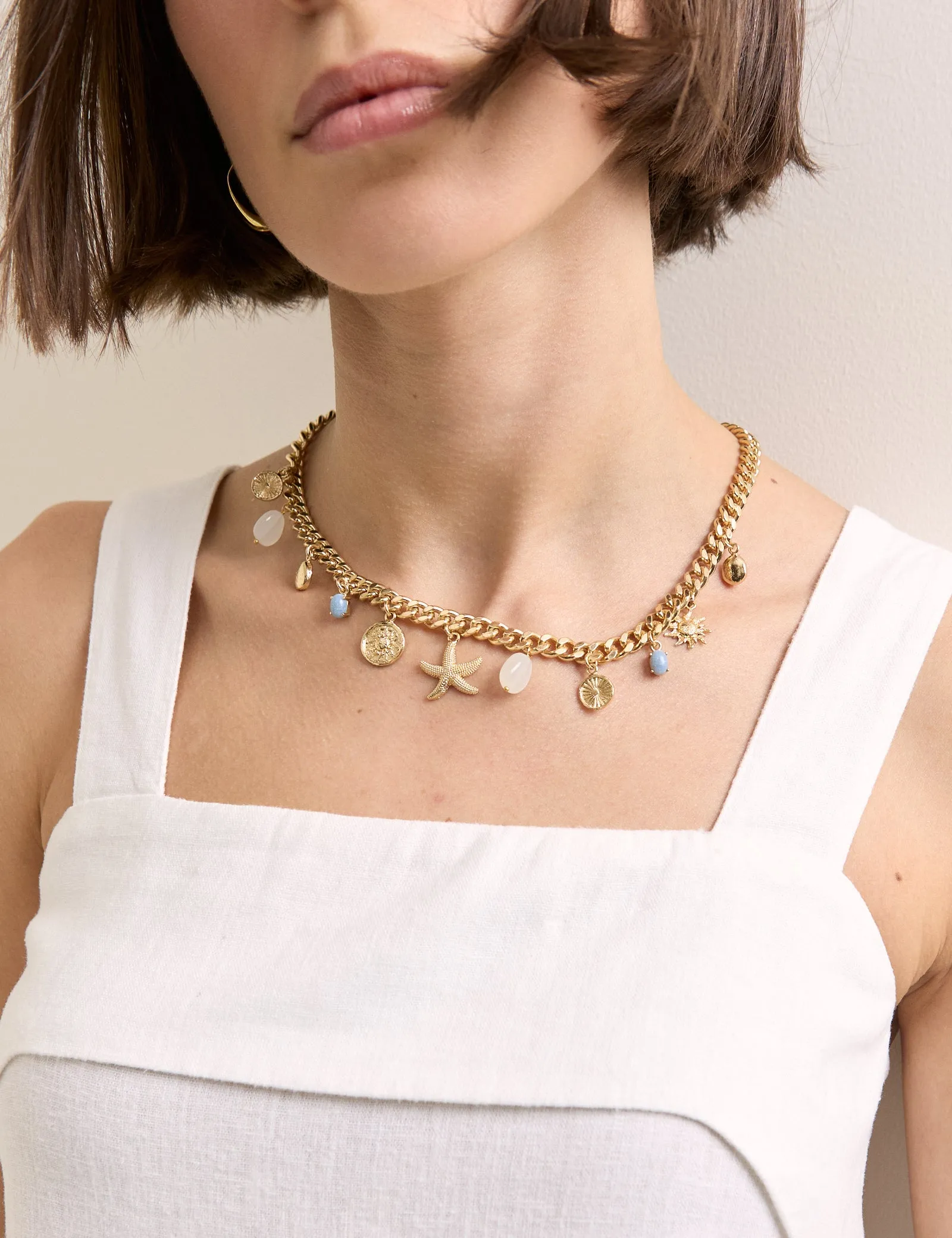Gold Plated Summer Charm Necklace sold by Nobody's Child product image thumbnail 4