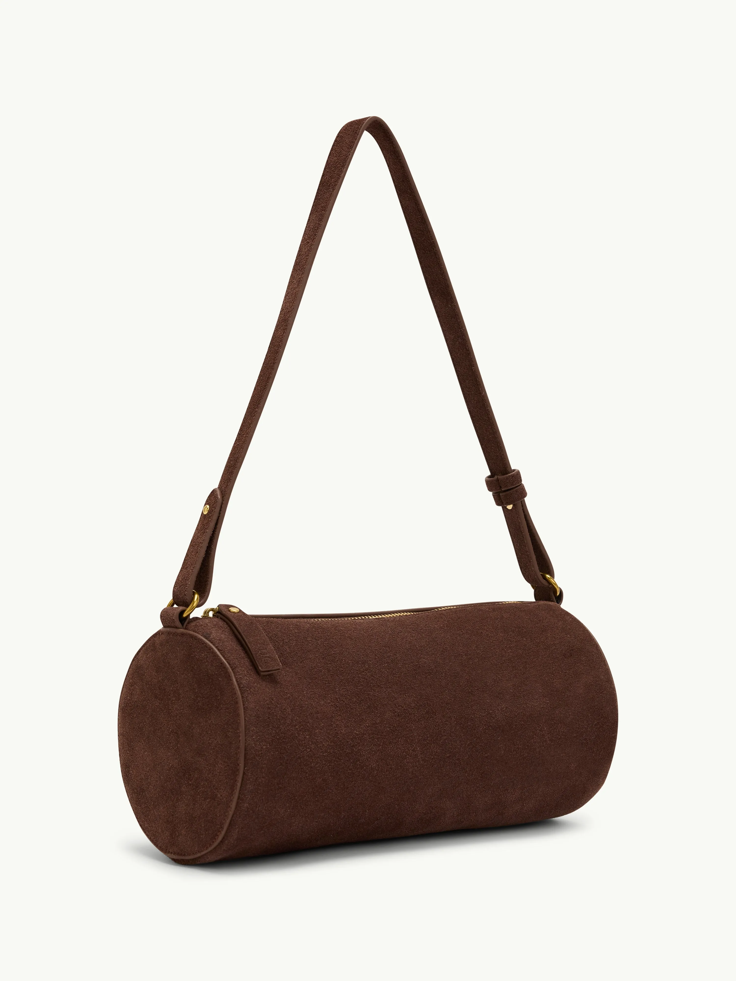 Chocolate Brown Suede Barrel Bag sold by Nobody's Child product image thumbnail 3