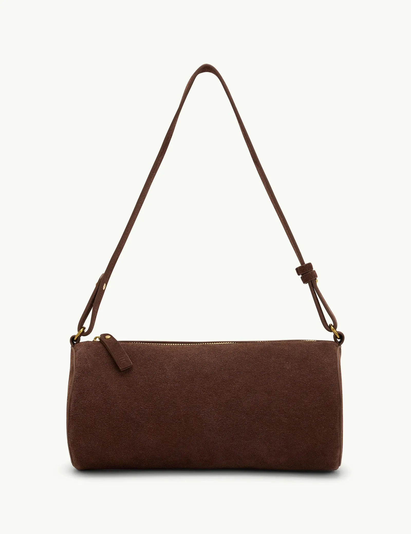 Chocolate Brown Suede Barrel Bag sold by Nobody's Child