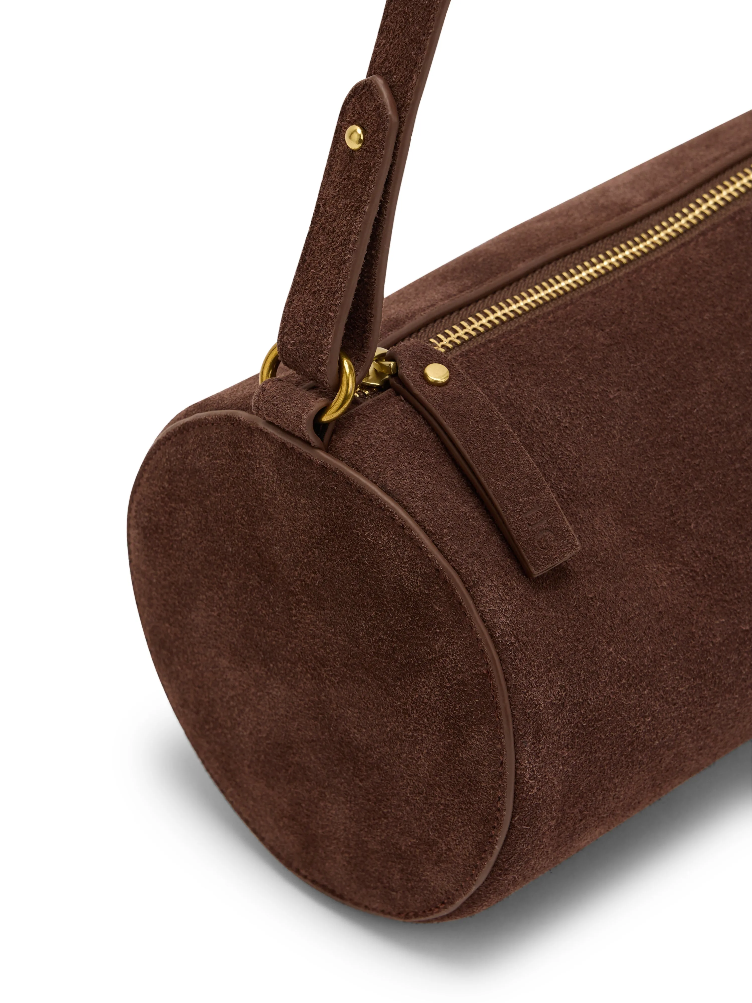 Chocolate Brown Suede Barrel Bag sold by Nobody's Child product image thumbnail 2