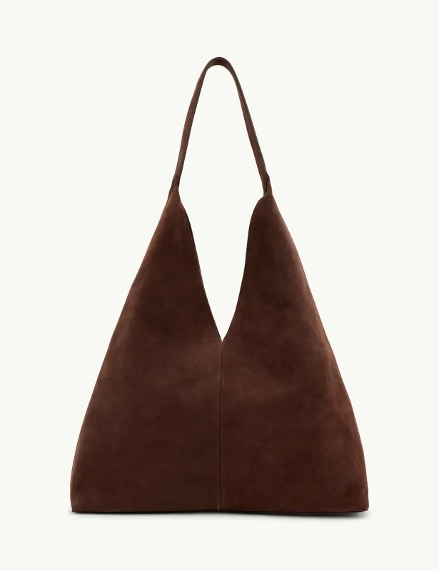 Chocolate Brown Suede Slouch Bag made by Nobody's Child