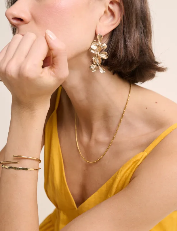 Gold Plated Floral Earrings made by Nobody's Child