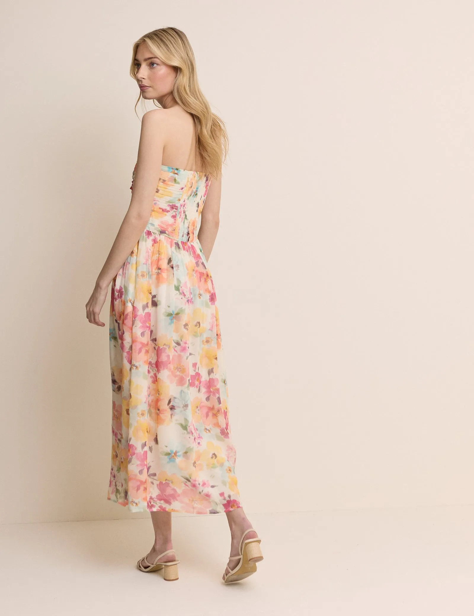 Pink Floral Bandeau Alice Midi Dress sold by Nobody's Child product image thumbnail 2