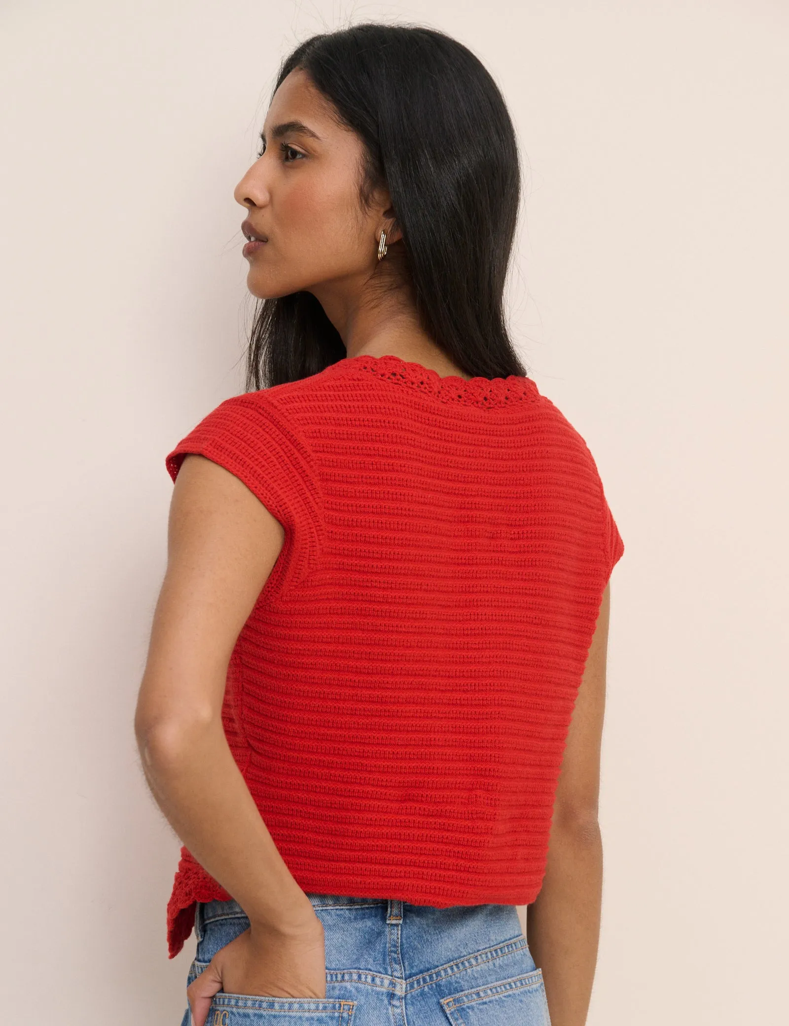 Red Crochet Trim Top sold by Nobody's Child product image thumbnail 5