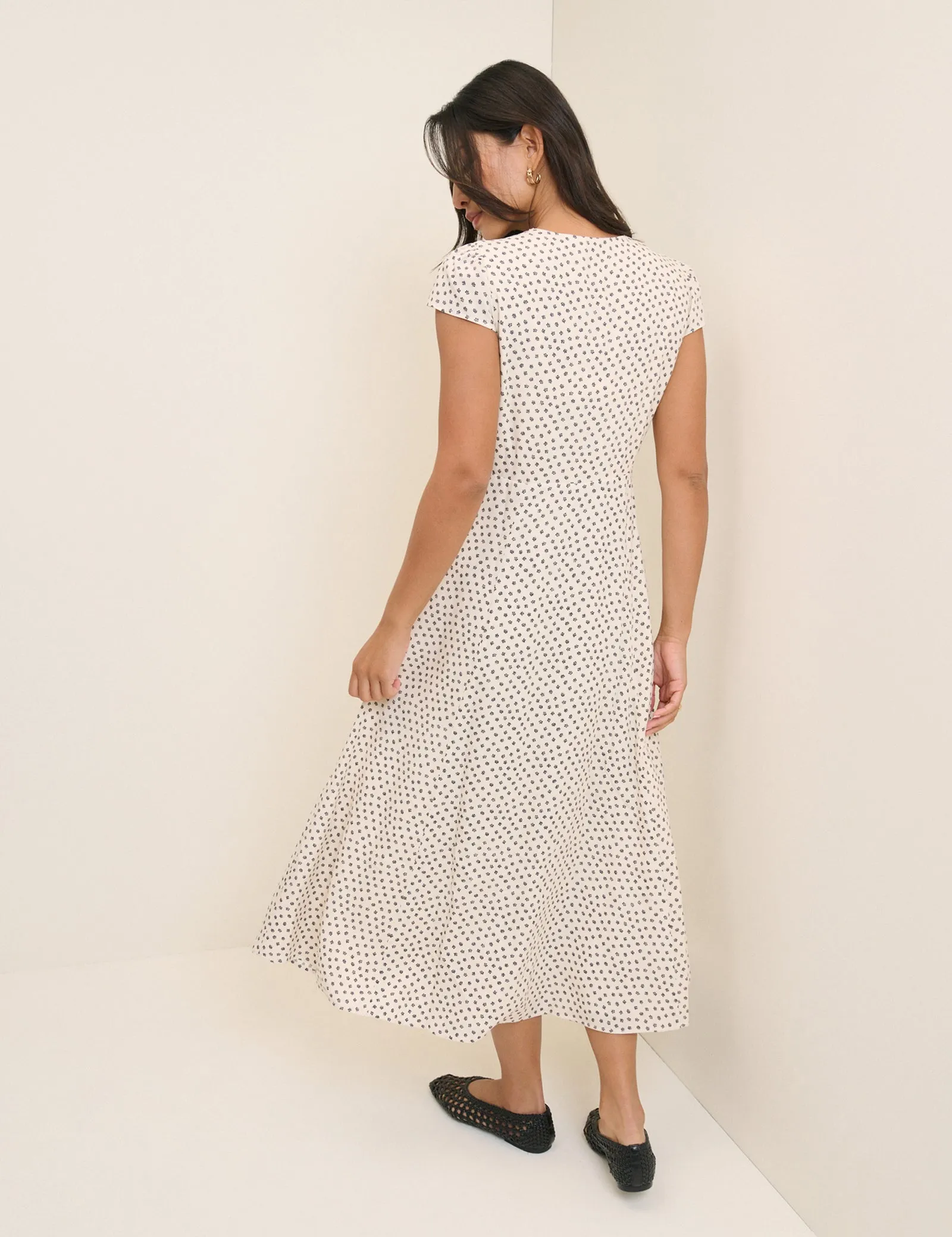 Ivory Ditsy Floral Avery Midi Dress sold by Nobody's Child product image thumbnail 5