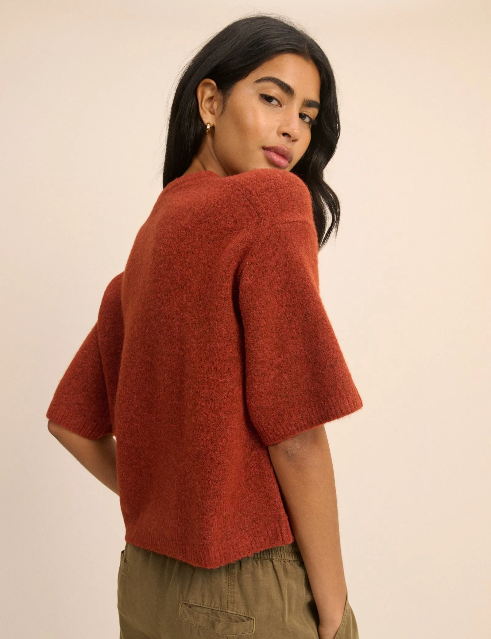 Red Knitted Button Down Top sold by Nobody's Child product image thumbnail 5