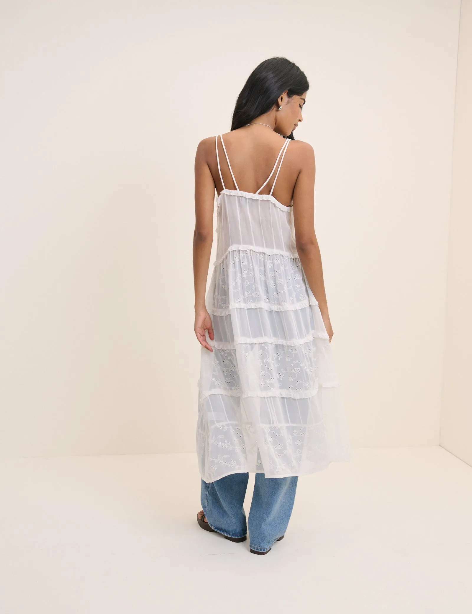 White Ruffle Longline Cami sold by Nobody's Child product image thumbnail 5