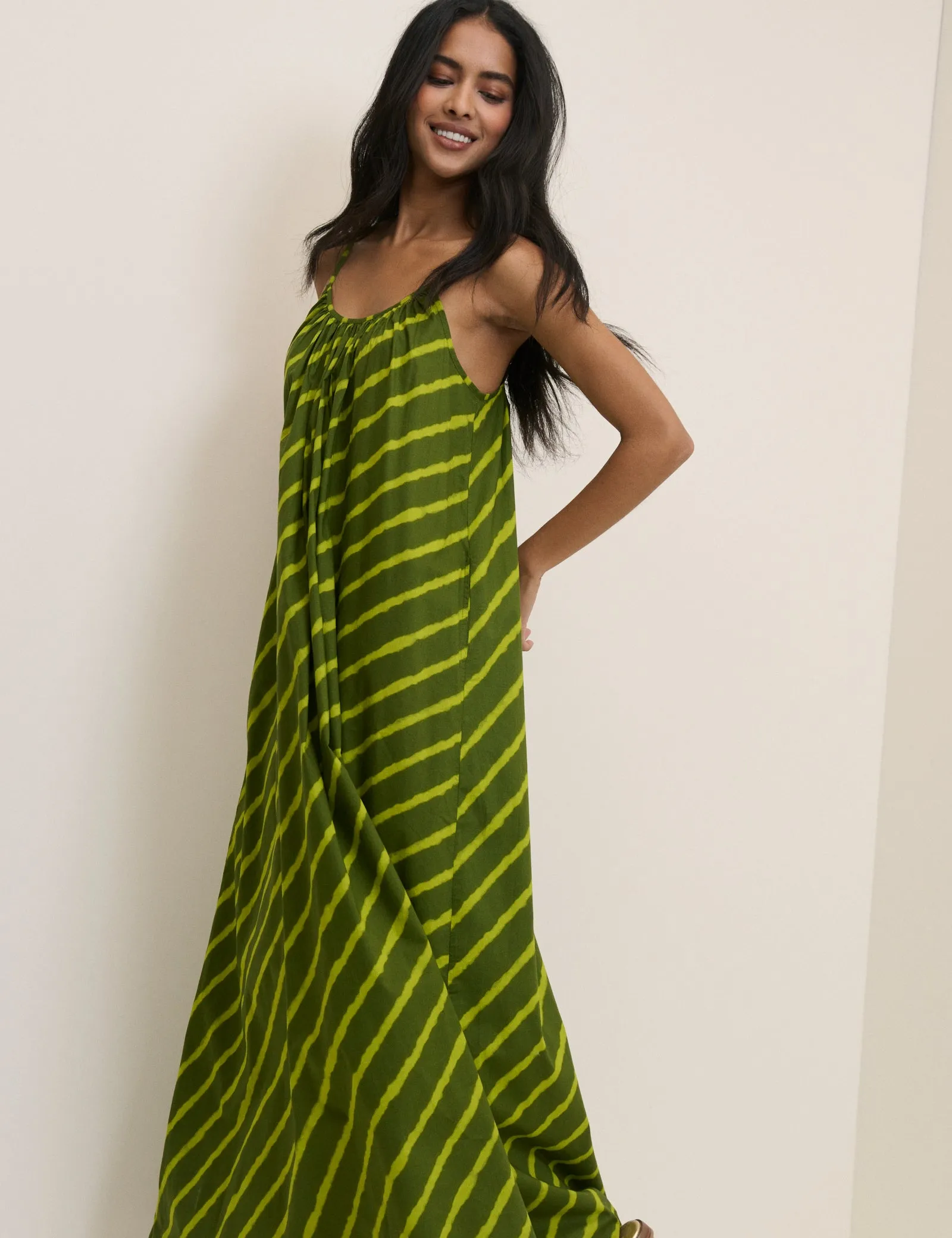 Green Striped Cynthia Maxi Dress sold by Nobody's Child product image thumbnail 3