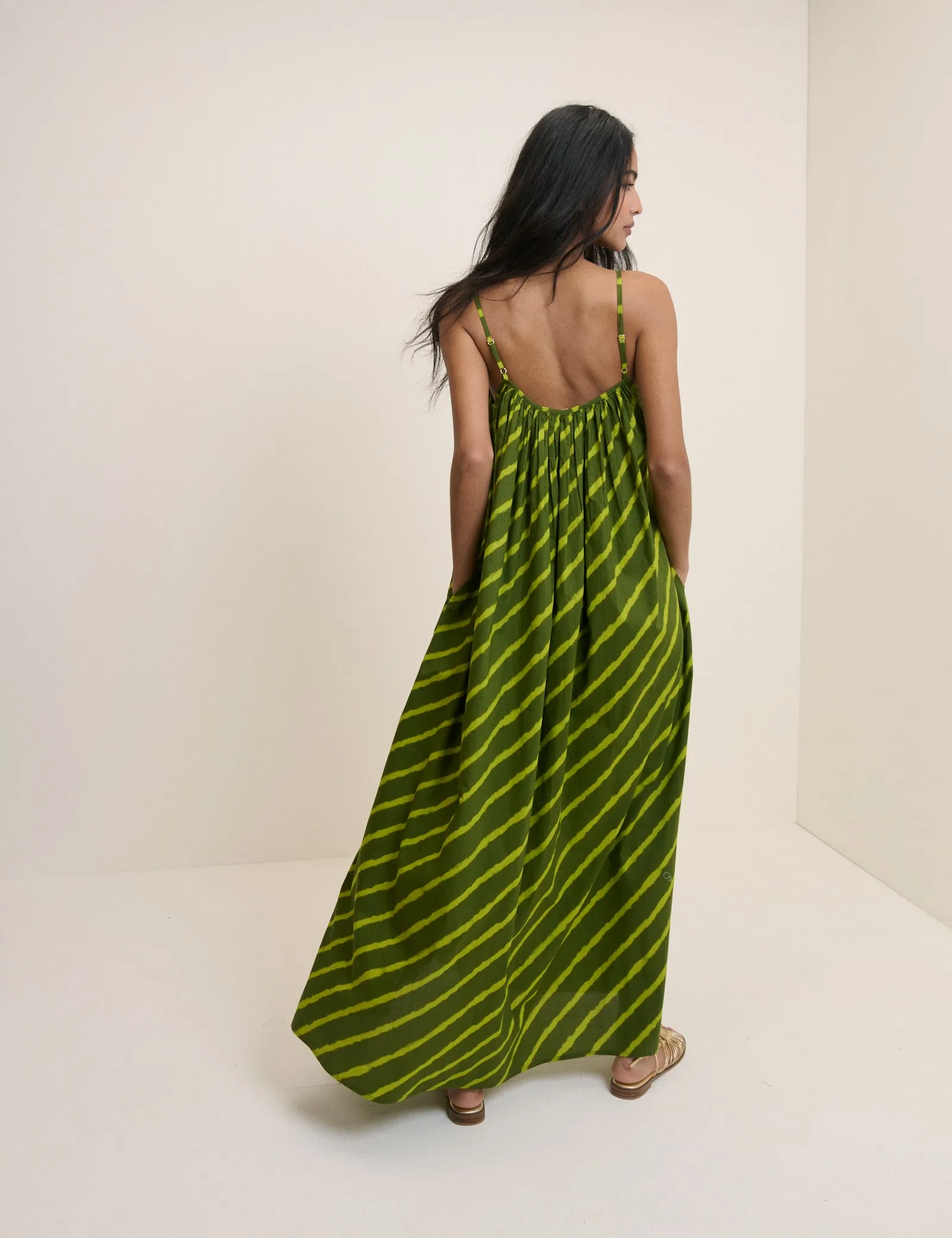 Green Striped Cynthia Maxi Dress sold by Nobody's Child product image thumbnail 5