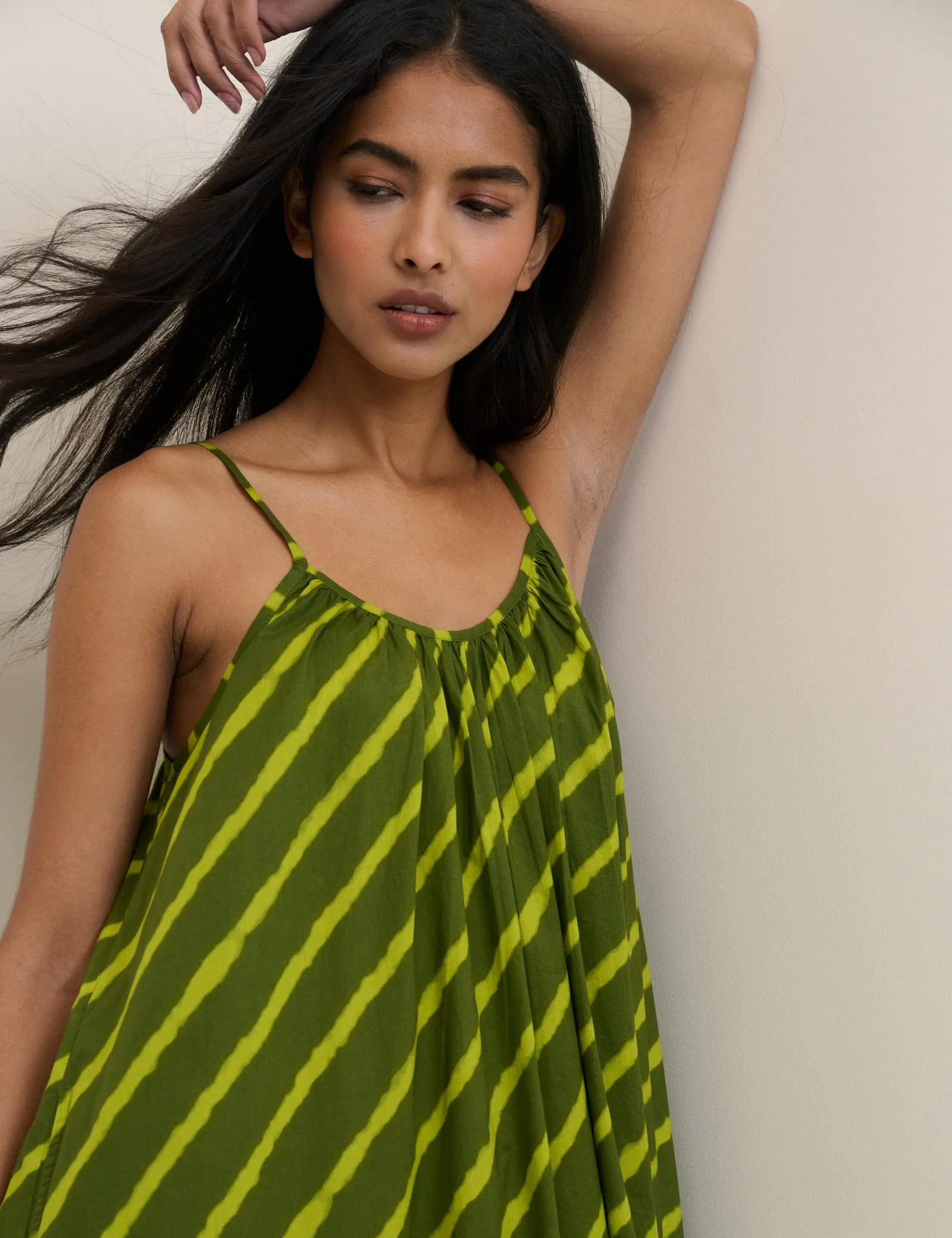 Green Striped Cynthia Maxi Dress sold by Nobody's Child product image thumbnail 2