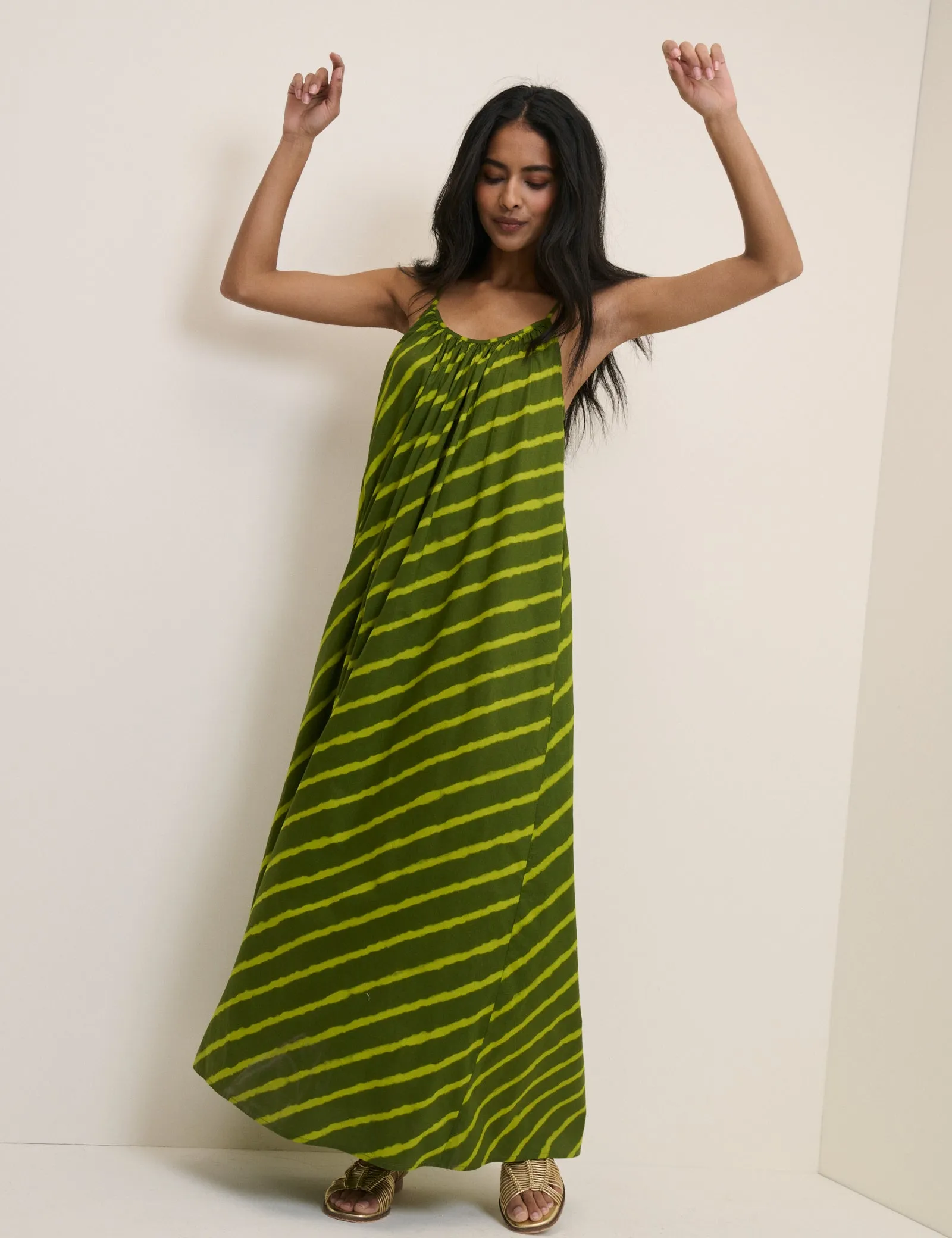Green Striped Cynthia Maxi Dress sold by Nobody's Child product image thumbnail 4