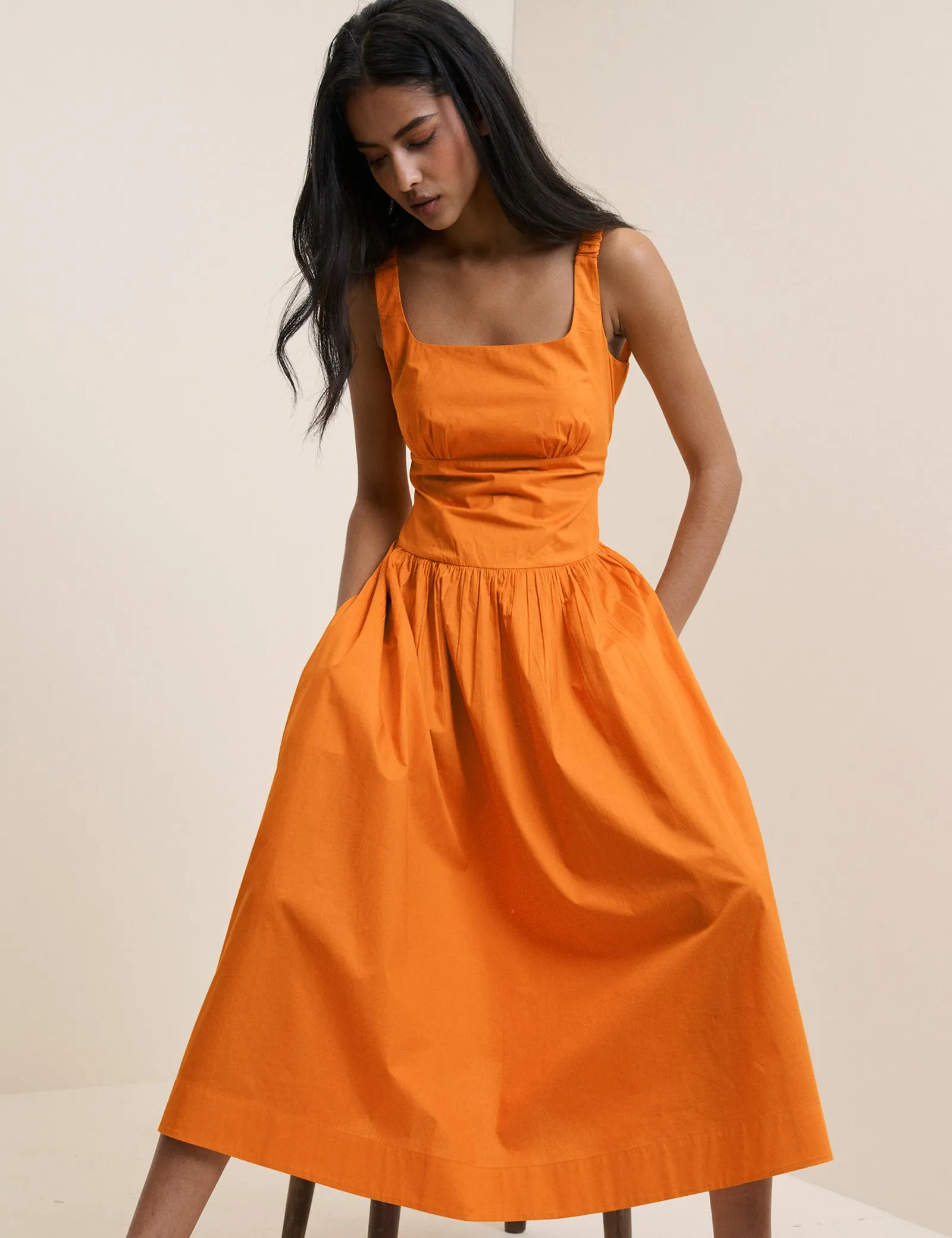 Orange Panelled Soraya Midi Dress sold by Nobody's Child product image thumbnail 4