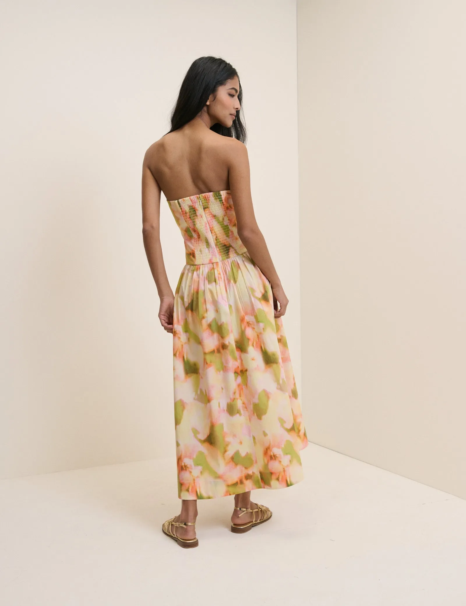 Abstract Floral Panelled Bandeau Amana Midi Dress sold by Nobody's Child product image thumbnail 5
