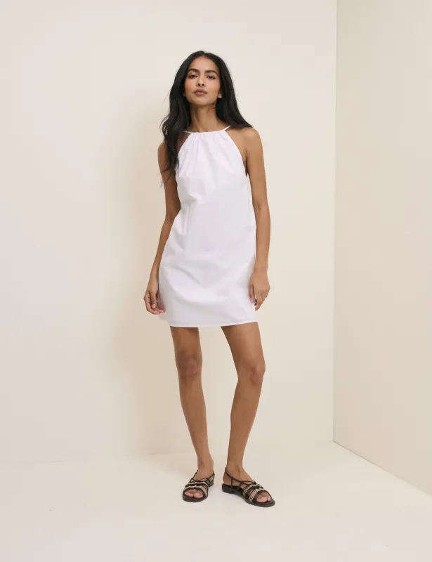White Halterneck Alessia Mini Dress made by Nobody's Child