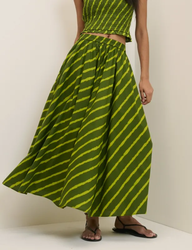 Green Striped Crystal Maxi Skirt made by Nobody's Child