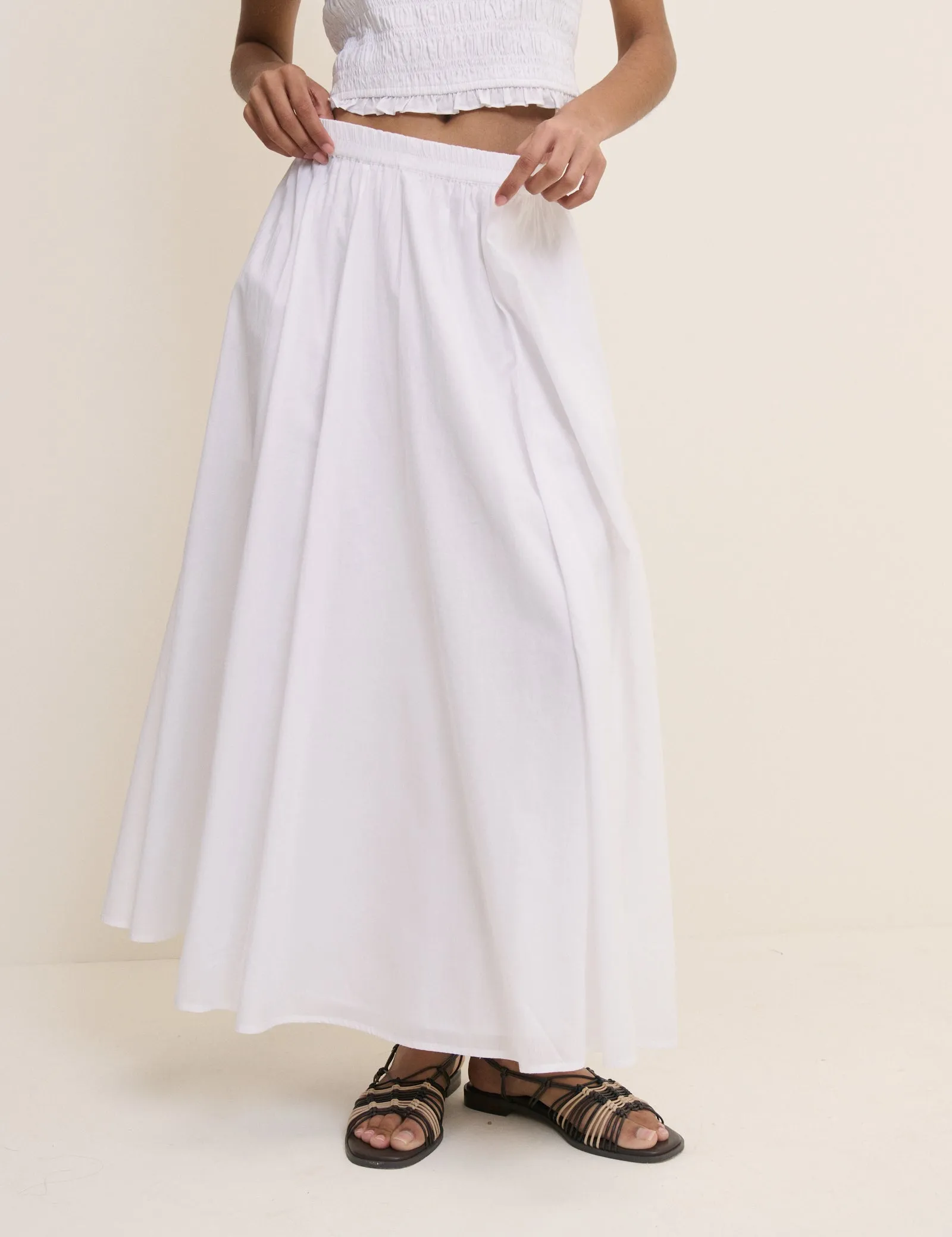 White Crystal Maxi Skirt sold by Nobody's Child