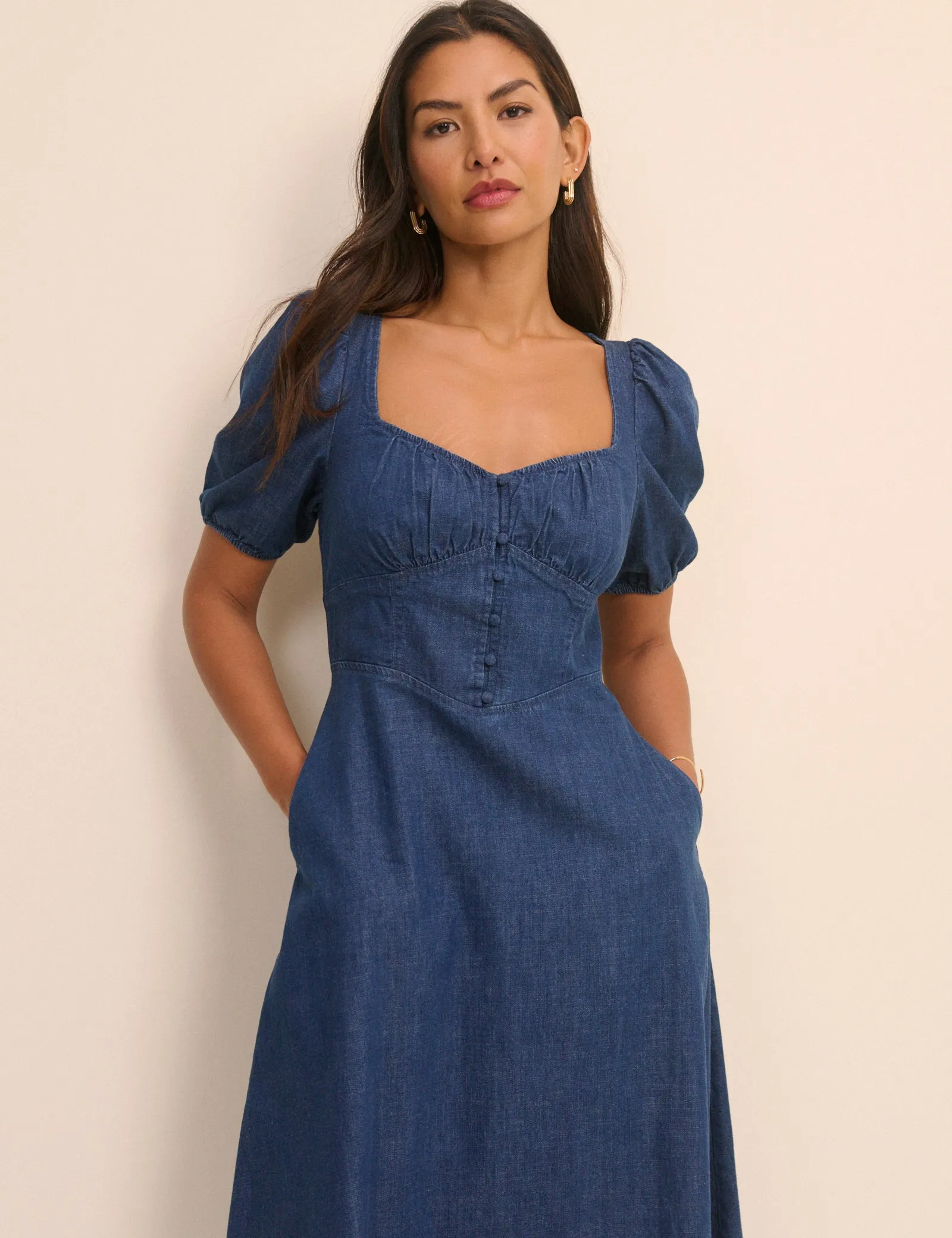 Dark Wash Denim Tulla Midi Dress sold by Nobody's Child product image thumbnail 2