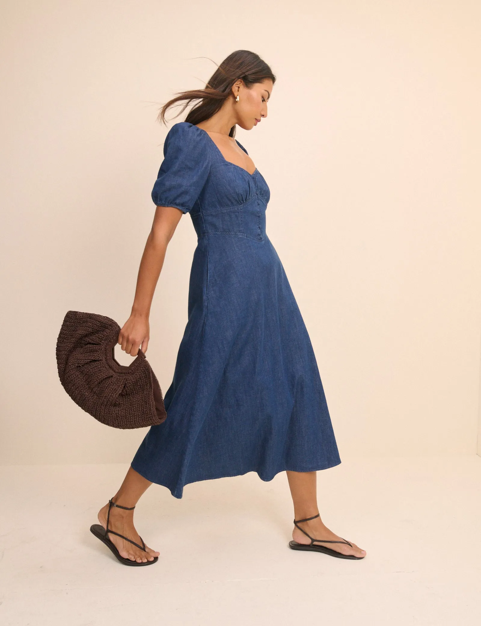 Dark Wash Denim Tulla Midi Dress sold by Nobody's Child product image thumbnail 4