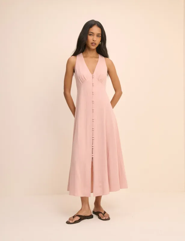 Dusty Pink Sleeveless Avery Midi Dress made by Nobody's Child