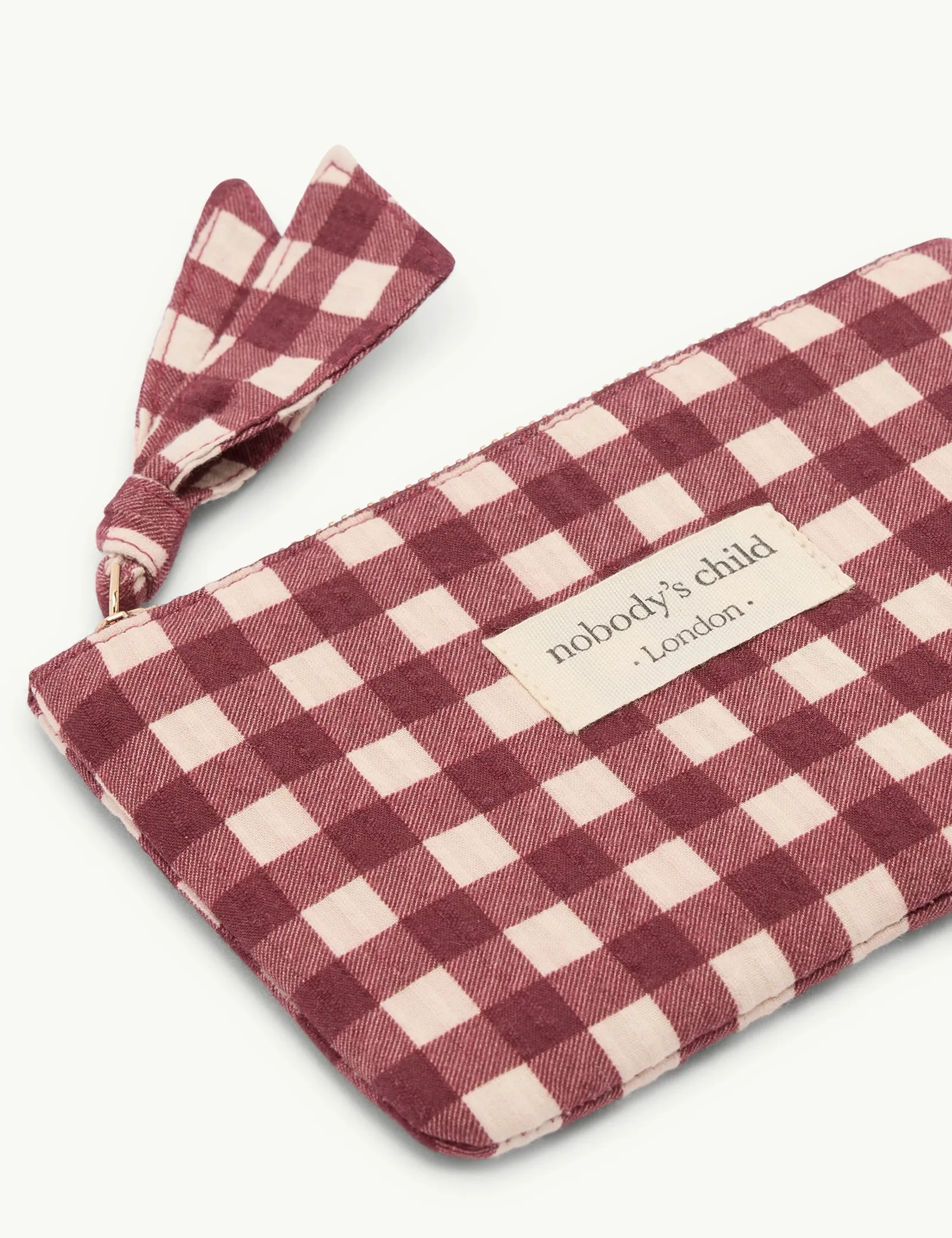 Burgundy Gingham Coin Purse sold by Nobody's Child product image thumbnail 2