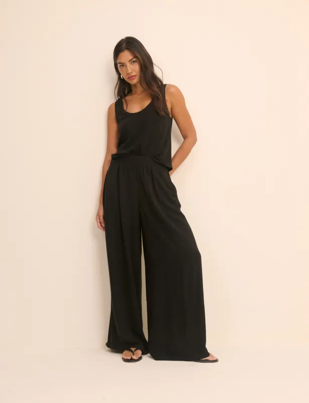 Black Wide Leg Jerrow Trouser made by Nobody's Child