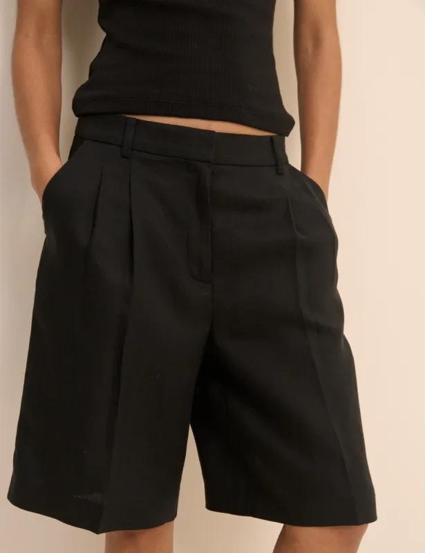 Black Bermuda Tailored Shorts made by Nobody's Child