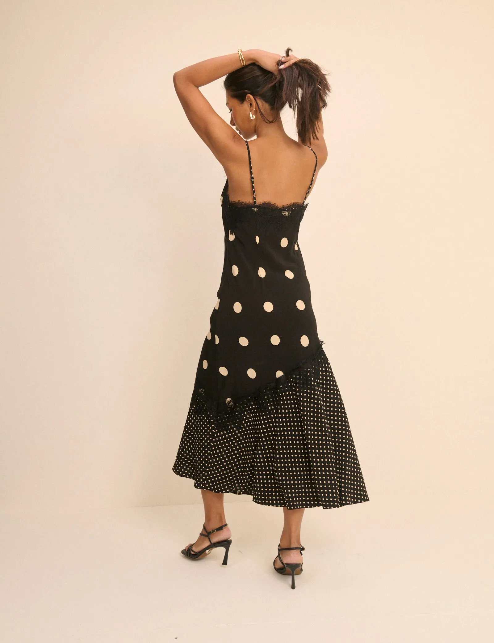 Petite Black Polka Dot Natasha Maxi Dress sold by Nobody's Child product image thumbnail 5