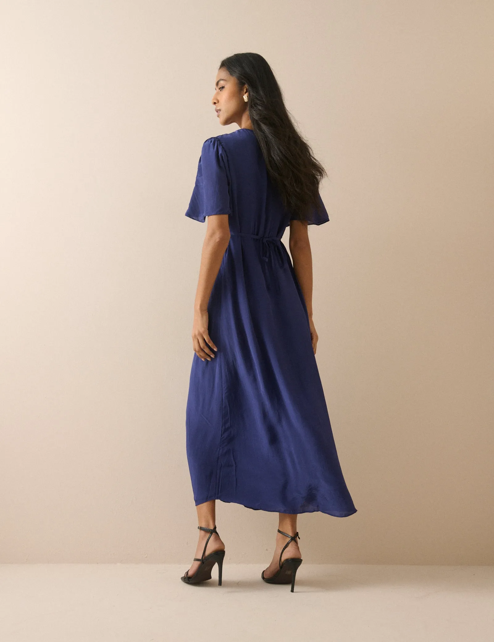 Navy Lace Trim Wynne Midi Dress sold by Nobody's Child product image thumbnail 5