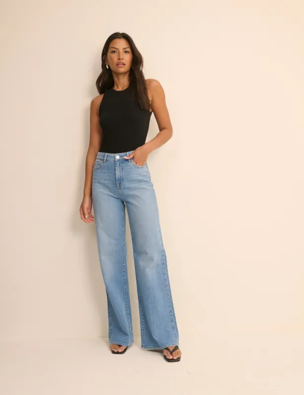 Light Blue High Rise Soho Wide Leg Jeans made by Nobody's Child