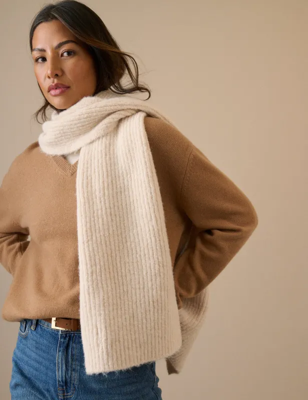 Cream Ribbed Scarf made by Nobody's Child