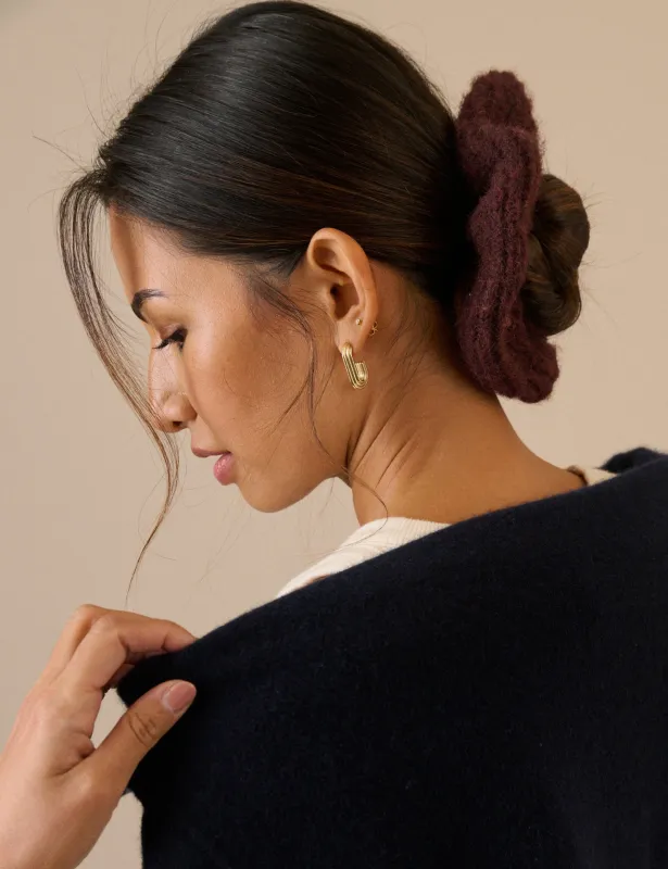 Burgundy Oversized Ribbed Scrunchie made by Nobody's Child