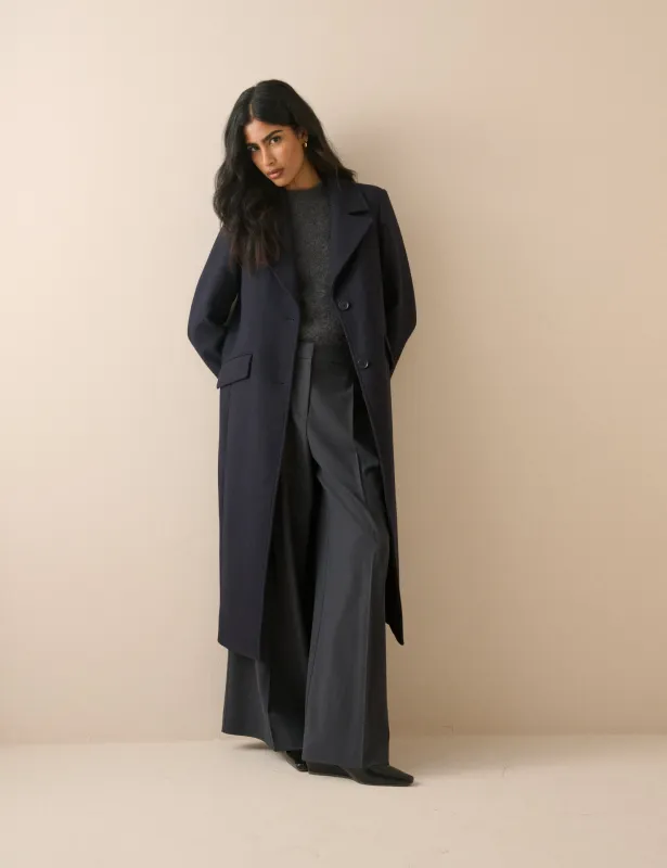 Navy Wool-Blend Coat made by Nobody's Child