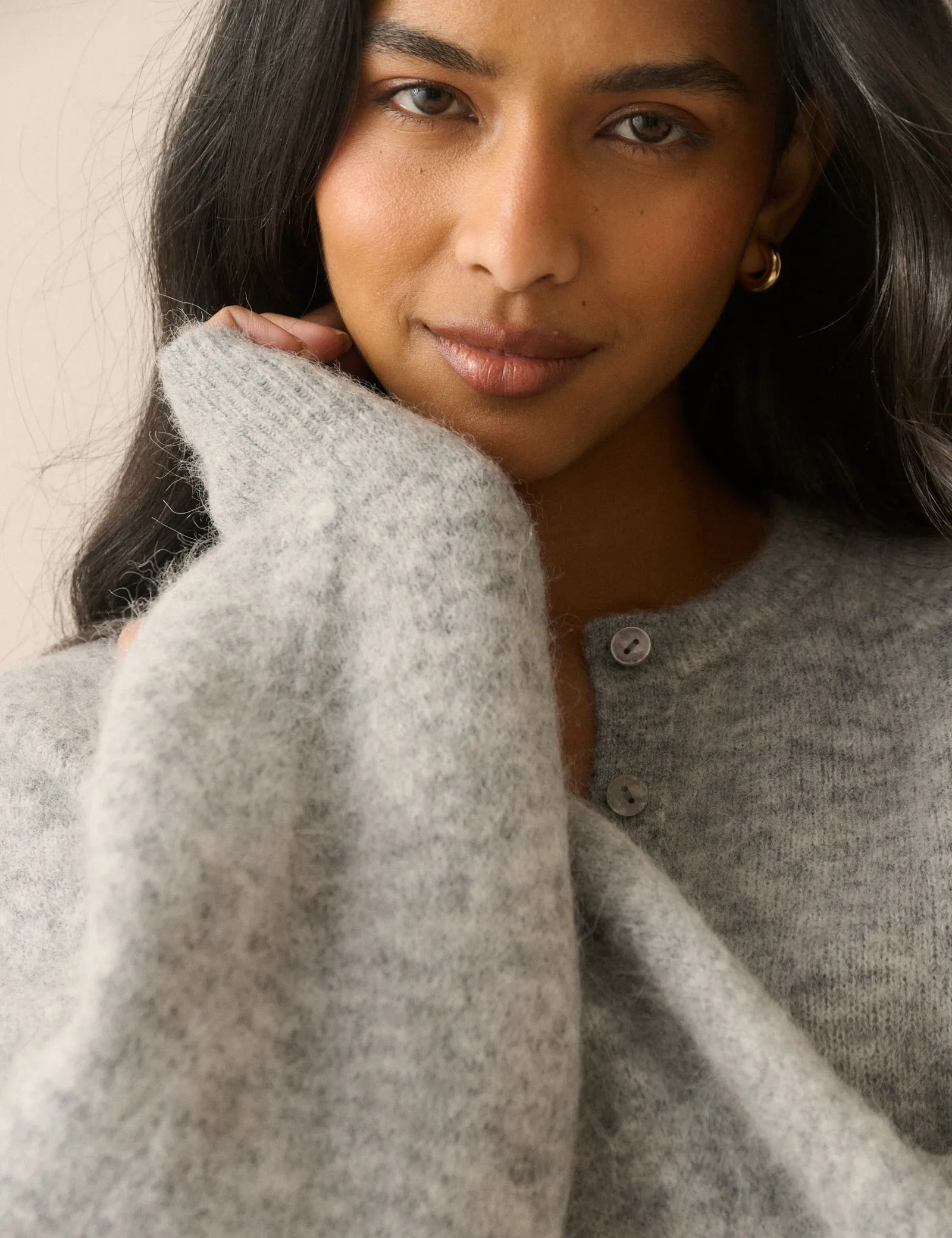 Grey Crew Neck Cardigan sold by Nobody's Child product image thumbnail 2