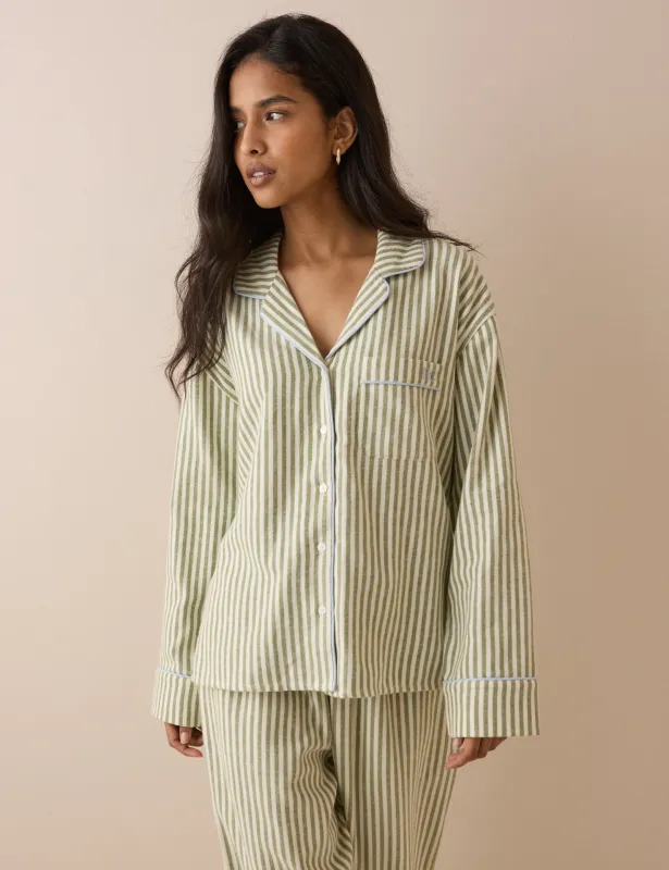 Green and White Striped Pyjama Set made by Nobody's Child