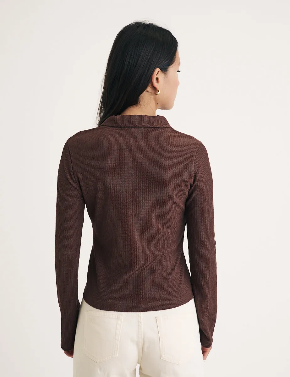 Brown Long Sleeve Jersey Shirt sold by Nobody's Child product image thumbnail 4