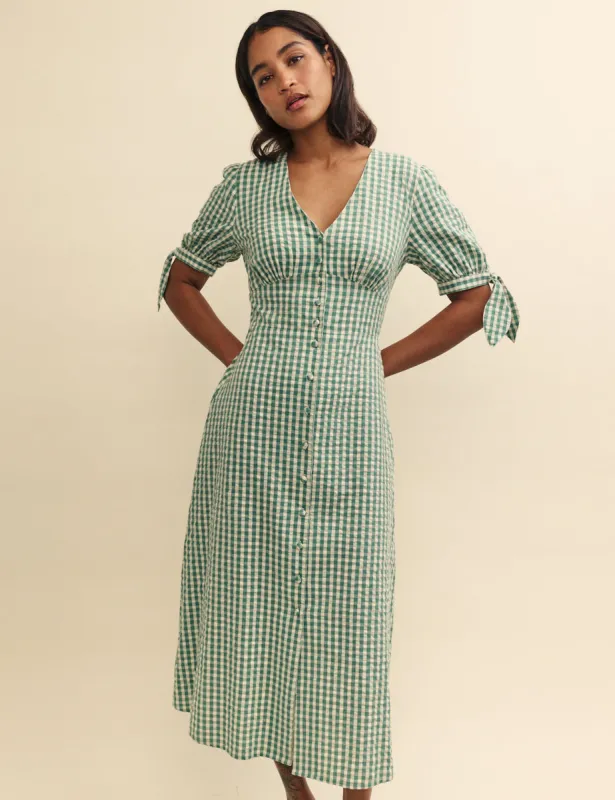 Green Gingham Alexis Midi Dress made by Nobody's Child