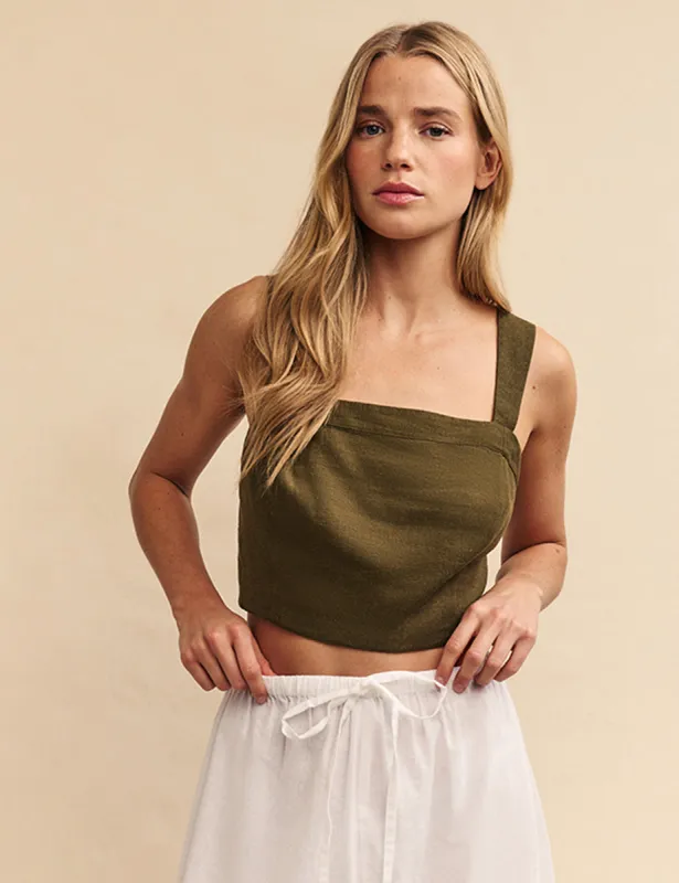 Green Cami Crop Top sold by Nobody's Child