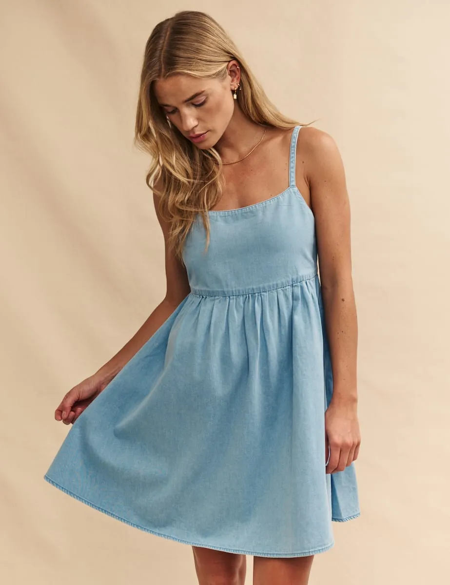 Light Wash Denim Dolly Mini Dress sold by Nobody's Child product image thumbnail 2