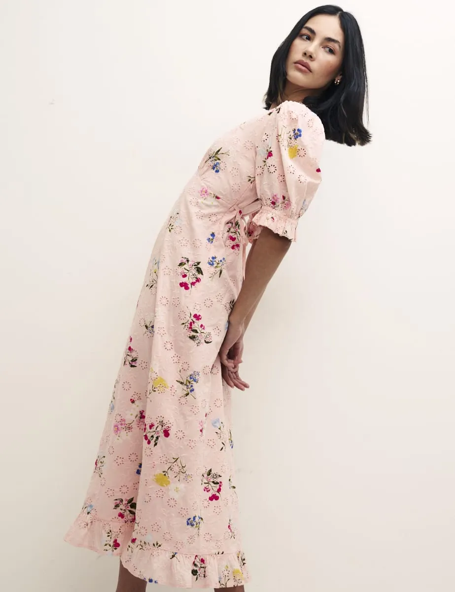 Pink Floral Demi Embroidery Midi Dress sold by Nobody's Child product image thumbnail 2