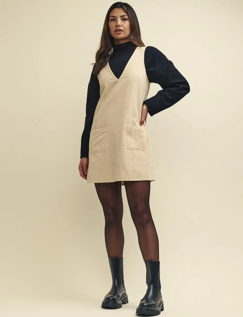 Stone Piper Cord Mini Dress sold by Nobody's Child