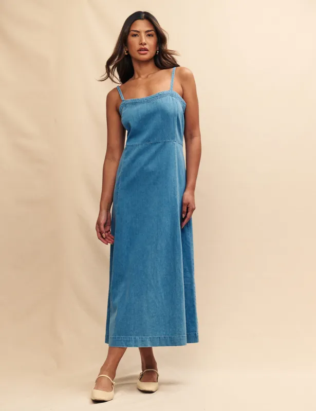 Light Wash Denim Hendon Midi Dress sold by Nobody's Child