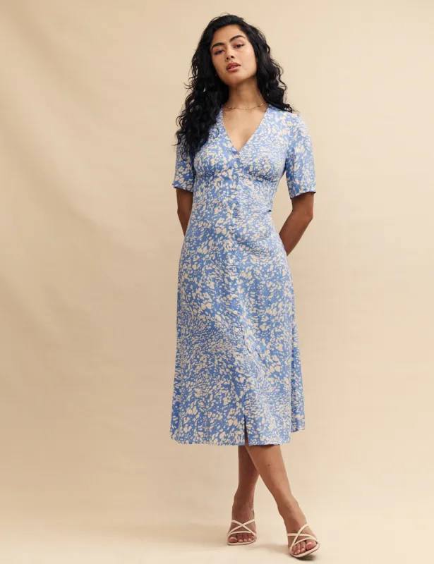 Blue Printed Alexa Midi Dress sold by Nobody's Child
