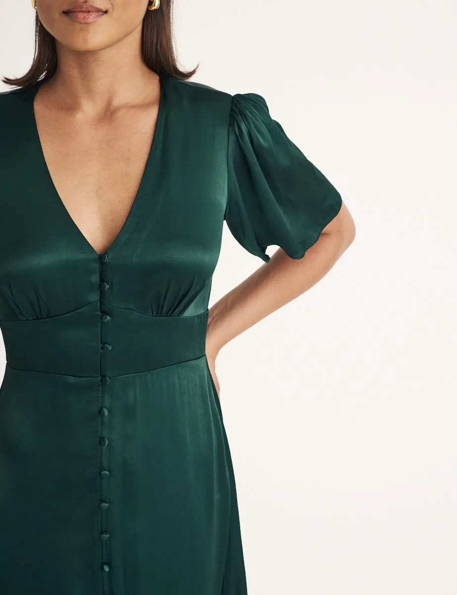 Dark Green Bridesmaid Erin Midi Dress sold by Nobody's Child product image thumbnail 2