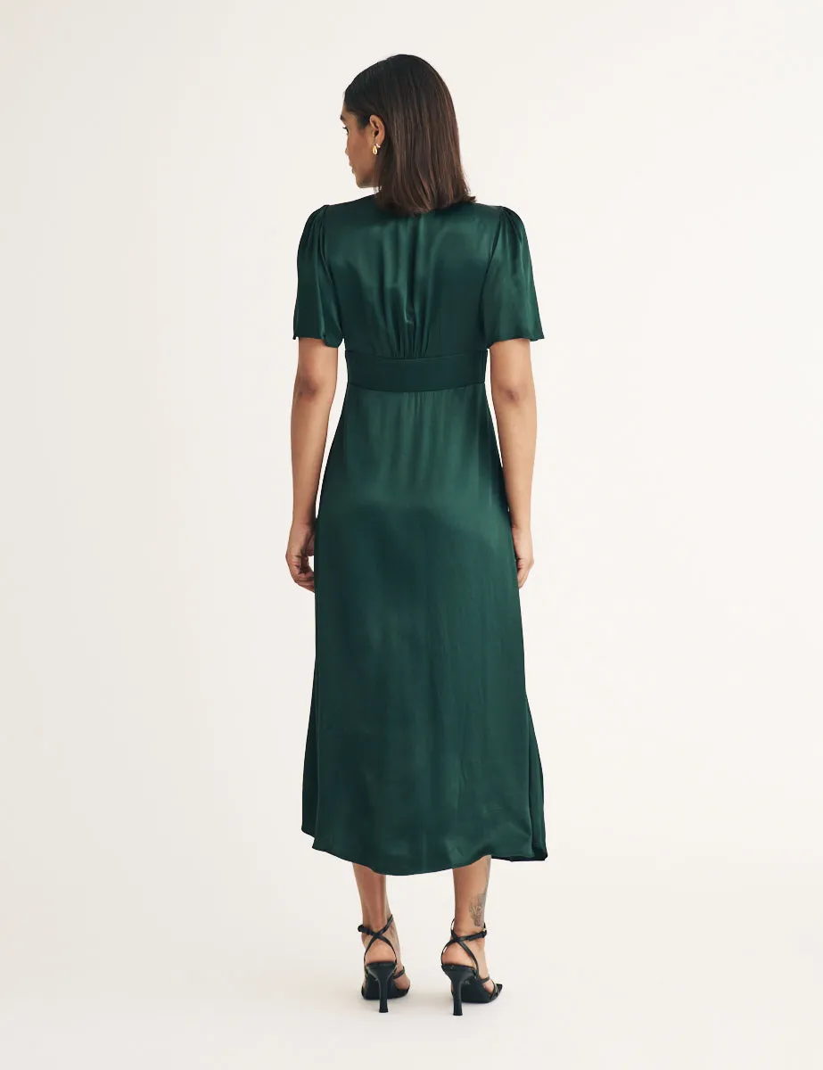 Dark Green Bridesmaid Erin Midi Dress sold by Nobody's Child product image thumbnail 4